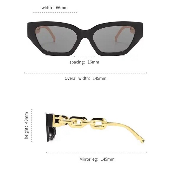 2024 New Fashion Cat Eye Sunglasses Women Vintage Brand Designer Glasses Black S - Picture 4 of 7